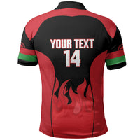 Malawi Football Custom Polo Shirt Red Rising Sun Go Scorchers