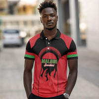Malawi Football Custom Polo Shirt Red Rising Sun Go Scorchers
