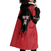 Malawi Football Custom Wearable Blanket Hoodie Red Rising Sun Go Scorchers