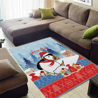 Personalised Puffin Iceland Christmas Area Rug Merry Xmas Winter Vibes - Wonder Print Shop