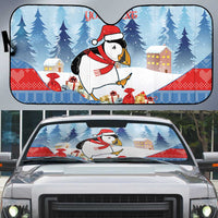 Personalised Puffin Iceland Christmas Auto Sun Shade Merry Xmas Winter Vibes - Wonder Print Shop