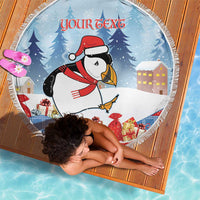 Personalised Puffin Iceland Christmas Beach Blanket Merry Xmas Winter Vibes - Wonder Print Shop
