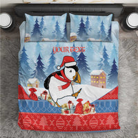 Personalised Puffin Iceland Christmas Bedding Set Merry Xmas Winter Vibes - Wonder Print Shop