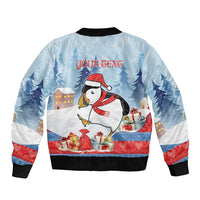 Personalised Puffin Iceland Christmas Bomber Jacket Merry Xmas Winter Vibes - Wonder Print Shop