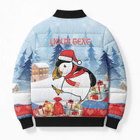 Personalised Puffin Iceland Christmas Bomber Puffer Jacket Merry Xmas Winter Vibes - Wonder Print Shop