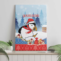 Personalised Puffin Iceland Christmas Canvas Wall Art Merry Xmas Winter Vibes - Wonder Print Shop