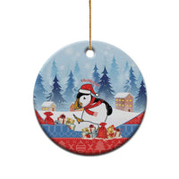 Personalised Puffin Iceland Christmas Ceramic Ornament Merry Xmas Winter Vibes - Wonder Print Shop