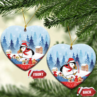 Personalised Puffin Iceland Christmas Ceramic Ornament Merry Xmas Winter Vibes - Wonder Print Shop