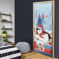 Personalised Puffin Iceland Christmas Door Cover Merry Xmas Winter Vibes - Wonder Print Shop