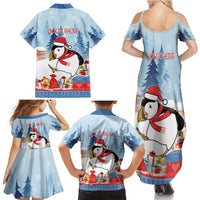 Personalised Puffin Iceland Christmas Family Matching Summer Maxi Dress and Hawaiian Shirt Merry Xmas Winter Vibes - Wonder Print Shop