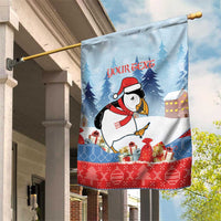 Personalised Puffin Iceland Christmas Garden Flag Merry Xmas Winter Vibes - Wonder Print Shop
