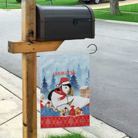 Personalised Puffin Iceland Christmas Garden Flag Merry Xmas Winter Vibes - Wonder Print Shop