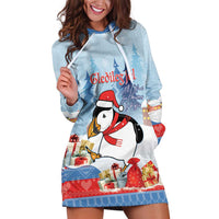 Personalised Puffin Iceland Christmas Hoodie Dress Merry Xmas Winter Vibes - Wonder Print Shop