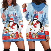 Personalised Puffin Iceland Christmas Hoodie Dress Merry Xmas Winter Vibes - Wonder Print Shop