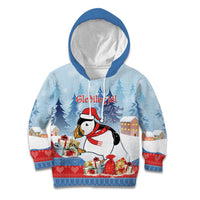 Personalised Puffin Iceland Christmas Kid Hoodie Merry Xmas Winter Vibes - Wonder Print Shop
