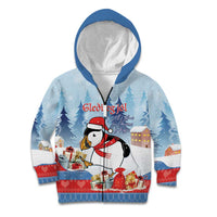 Personalised Puffin Iceland Christmas Kid Hoodie Merry Xmas Winter Vibes - Wonder Print Shop