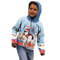 Personalised Puffin Iceland Christmas Kid Hoodie Merry Xmas Winter Vibes - Wonder Print Shop