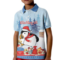 Personalised Puffin Iceland Christmas Kid Polo Shirt Merry Xmas Winter Vibes - Wonder Print Shop