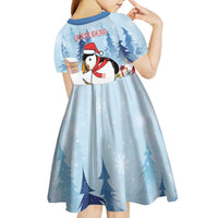 Personalised Puffin Iceland Christmas Kid Short Sleeve Dress Merry Xmas Winter Vibes - Wonder Print Shop