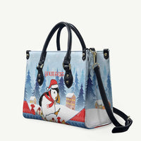 Personalised Puffin Iceland Christmas Leather Bag Merry Xmas Winter Vibes - Wonder Print Shop