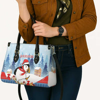 Personalised Puffin Iceland Christmas Leather Bag Merry Xmas Winter Vibes - Wonder Print Shop