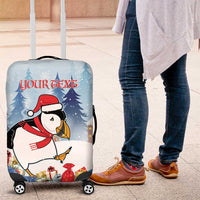 Personalised Puffin Iceland Christmas Luggage Cover Merry Xmas Winter Vibes - Wonder Print Shop