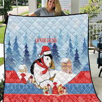 Personalised Puffin Iceland Christmas Quilt Merry Xmas Winter Vibes - Wonder Print Shop