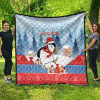 Personalised Puffin Iceland Christmas Quilt Merry Xmas Winter Vibes - Wonder Print Shop