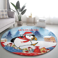 Personalised Puffin Iceland Christmas Round Carpet Merry Xmas Winter Vibes - Wonder Print Shop