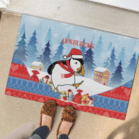 Personalised Puffin Iceland Christmas Rubber Doormat Merry Xmas Winter Vibes - Wonder Print Shop