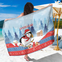 Personalised Puffin Iceland Christmas Sarong Merry Xmas Winter Vibes - Wonder Print Shop