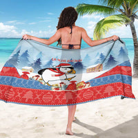 Personalised Puffin Iceland Christmas Sarong Merry Xmas Winter Vibes - Wonder Print Shop