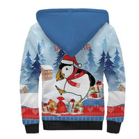 Personalised Puffin Iceland Christmas Sherpa Hoodie Merry Xmas Winter Vibes - Wonder Print Shop