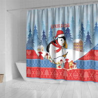Personalised Puffin Iceland Christmas Shower Curtain Merry Xmas Winter Vibes - Wonder Print Shop
