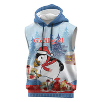 Personalised Puffin Iceland Christmas Sleeveless Hoodie Merry Xmas Winter Vibes - Wonder Print Shop