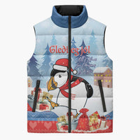 Personalised Puffin Iceland Christmas Sleeveless Puffer Jacket Merry Xmas Winter Vibes - Wonder Print Shop