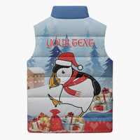 Personalised Puffin Iceland Christmas Sleeveless Puffer Jacket Merry Xmas Winter Vibes - Wonder Print Shop
