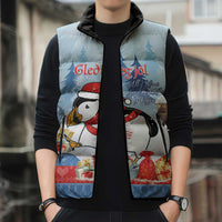 Personalised Puffin Iceland Christmas Sleeveless Puffer Jacket Merry Xmas Winter Vibes - Wonder Print Shop
