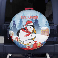 Personalised Puffin Iceland Christmas Spare Tire Cover Merry Xmas Winter Vibes - Wonder Print Shop