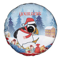 Personalised Puffin Iceland Christmas Spare Tire Cover Merry Xmas Winter Vibes - Wonder Print Shop