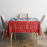 Personalised Puffin Iceland Christmas Tablecloth Merry Xmas Winter Vibes - Wonder Print Shop