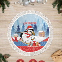Personalised Puffin Iceland Christmas Tree Skirt Merry Xmas Winter Vibes - Wonder Print Shop