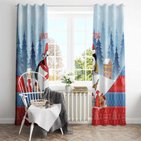 Personalised Puffin Iceland Christmas Window Curtain Merry Xmas Winter Vibes - Wonder Print Shop