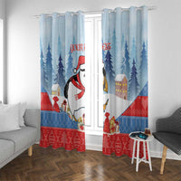 Personalised Puffin Iceland Christmas Window Curtain Merry Xmas Winter Vibes - Wonder Print Shop