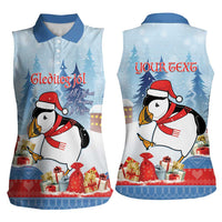 Personalised Puffin Iceland Christmas Women Sleeveless Polo Shirt Merry Xmas Winter Vibes - Wonder Print Shop