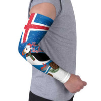 Personalised Iceland Christmas Arm Sleeves Puffin Santa Winter Flag Style - Wonder Print Shop