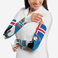 Personalised Iceland Christmas Arm Sleeves Puffin Santa Winter Flag Style - Wonder Print Shop