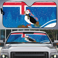 Personalised Iceland Christmas Auto Sun Shade Puffin Santa Winter Flag Style - Wonder Print Shop