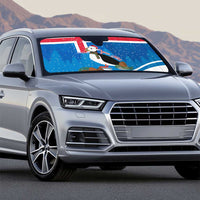 Personalised Iceland Christmas Auto Sun Shade Puffin Santa Winter Flag Style - Wonder Print Shop