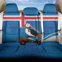 Personalised Iceland Christmas Back Car Seat Cover Puffin Santa Winter Flag Style - Wonder Print Shop